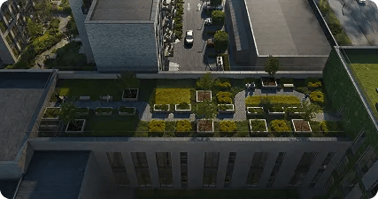 Aerial view of building projects